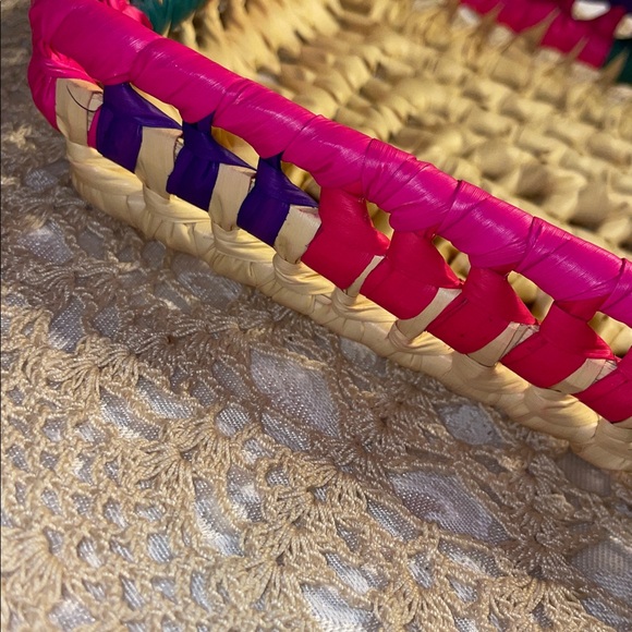 Vintage Colorful Woven Basket. - Picture 4 of 5